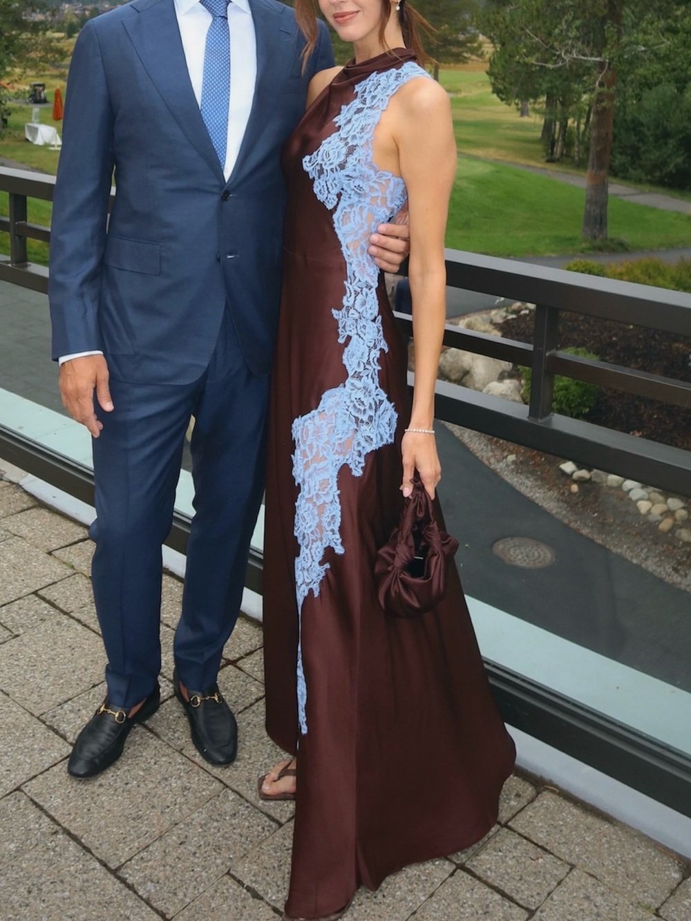 ALC Josephine Satin And Lace Maxi Dress